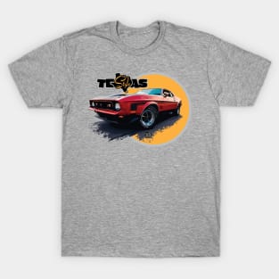 Texas Style Mustang Mach 1 Orange T-Shirt